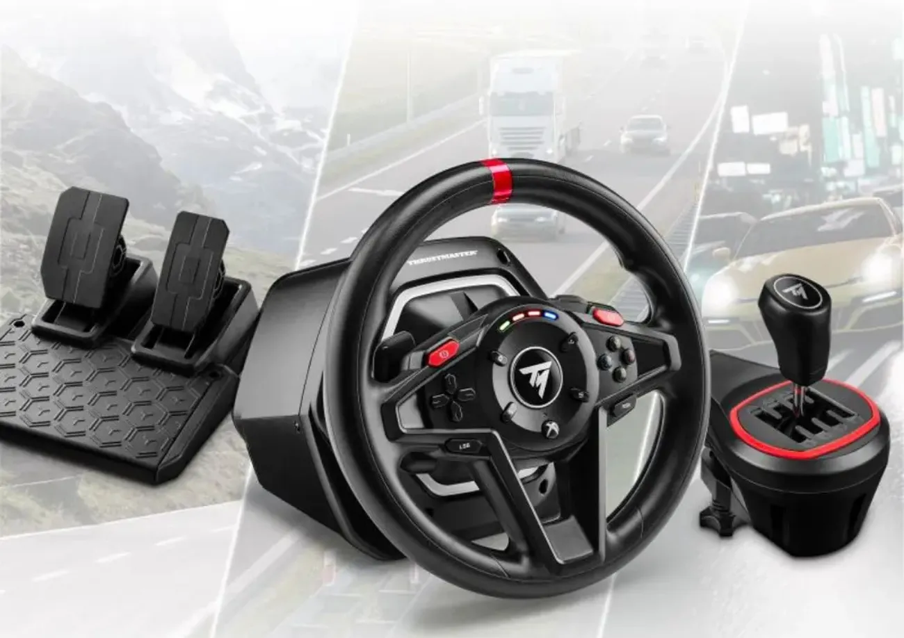 Sada Thrustmaster T128 - volant, pedály, řadící páka.