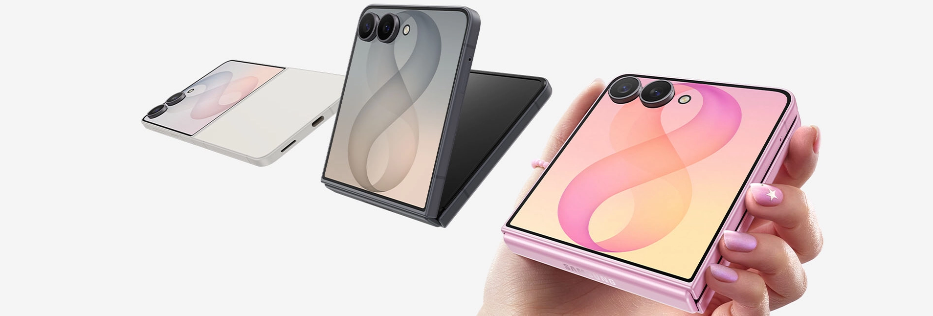 Samsung Galaxy Z Flip8 ve třech barvách: Cream, Graphite, Pink