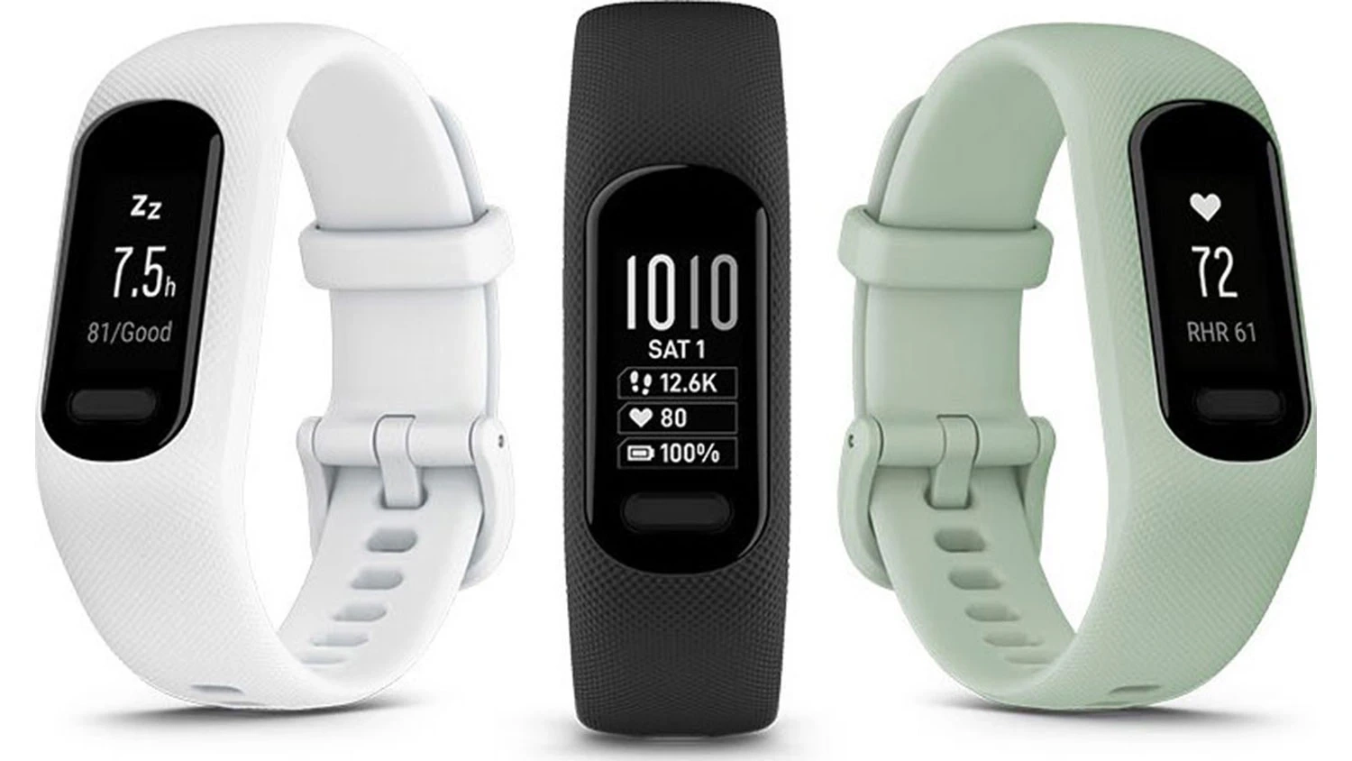 Garmin vivosmart 5 White green black chytr hodinky čern, bl a zelen