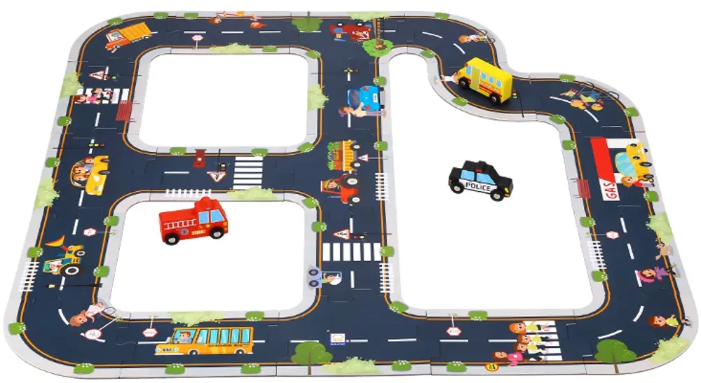 Tooky Toy TH103 Puzzle s motivem městské silnice puzzle
