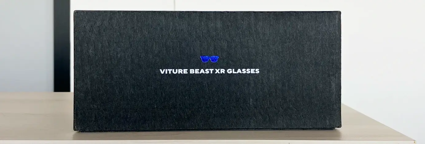 Bok krabičky od chytrých brýlí Viture XR Beast s nápisem Viture Beast XR Glasses